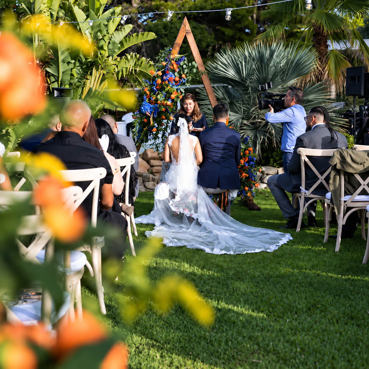 Cerimonia all'aperto nel giardino di Villa Rivì